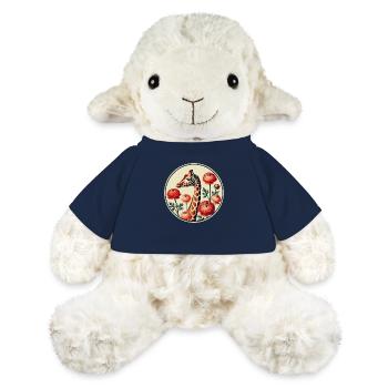 Girafe vintage avec renoncule – Floral élégant A - Mouton en peluche Annika MiniFeet® - bleu marine - Devant
