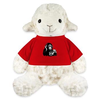 Singe avec magnétophone à cassette - Mouton en peluche Annika MiniFeet® - rouge - Devant