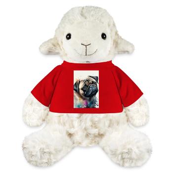 Pug Pug Pug Dog Watercolor Dog - MiniFeet® Sheep Annika - red - Front