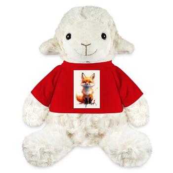 Aquarelle d’animal renard renard - Mouton en peluche Annika MiniFeet® - rouge - Devant