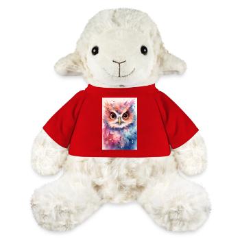Hibou Oiseau Animal Hiboux Aquarelles - Mouton en peluche Annika MiniFeet® - rouge - Devant