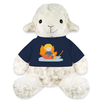 Enfant naviguant sur une feuille - Mouton en peluche Annika MiniFeet® - bleu marine - Devant