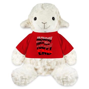Lundi n’a pas de fin heureuse drôle dicton cadeau - Mouton en peluche Annika MiniFeet® - rouge - Devant