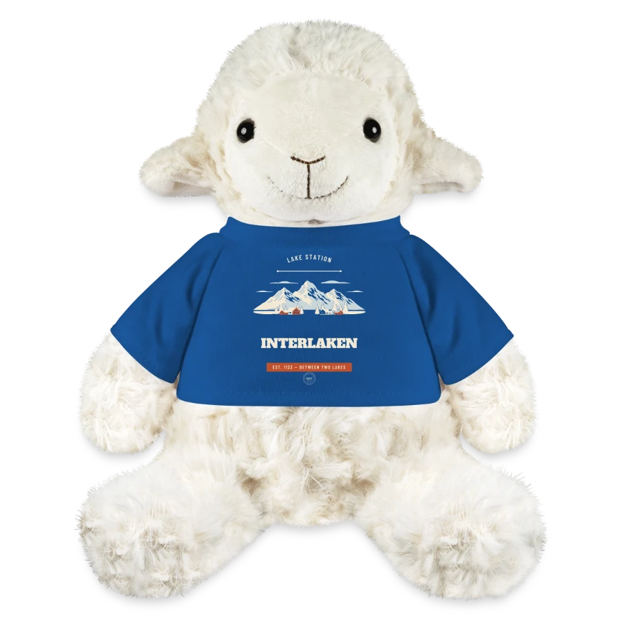Interlaken badge on a minifeet® sheep annika, royal blue