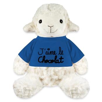 j'aime le chocolat - Mouton en peluche Annika MiniFeet® - bleu roi - Devant