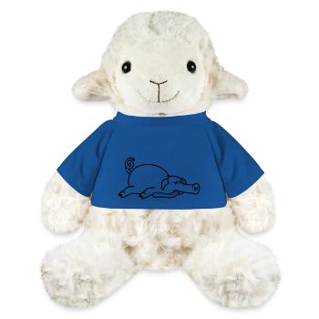 Grillon de porc mort inconscient mangeant de la viande - Mouton en peluche Annika MiniFeet® - bleu roi - Devant