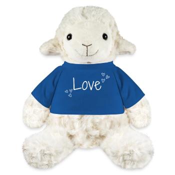 L’amour et les cœurs | Blanc - Mouton en peluche Annika MiniFeet® - bleu roi - Devant