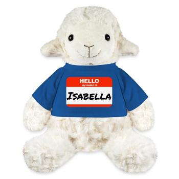 Hello My Name Is Isabella Label Name Tag - MiniFeet® Sheep Annika - royal blue - Front