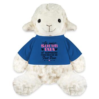 Sœur Tata et Marraine - Mouton en peluche Annika MiniFeet® - bleu roi - Devant