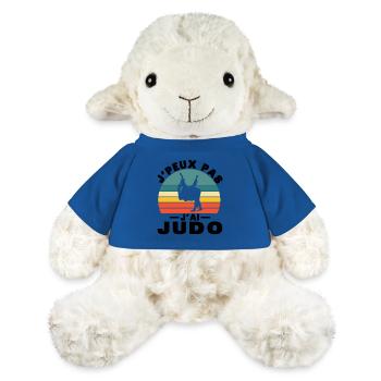 Je Peux Pas J'ai Judo Humour Cadeau - Mouton en peluche Annika MiniFeet® - bleu roi - Devant