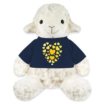 Gelbe Herzen Muster gelbes Herz - MiniFeet® Schaf Annika - French Navy - Vorne