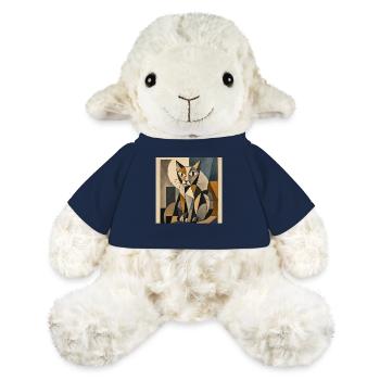 Cubist Cat Figurine in Geometry - MiniFeet® Sheep Annika - french navy - Front