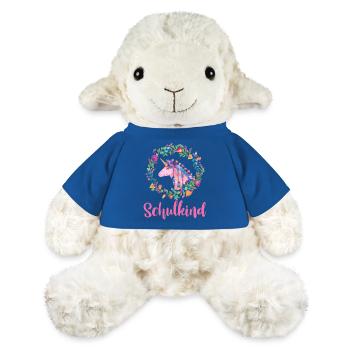 Einhorn Blumen Bunt Schulkind - MiniFeet® Schaf Annika - Königsblau - Vorne
