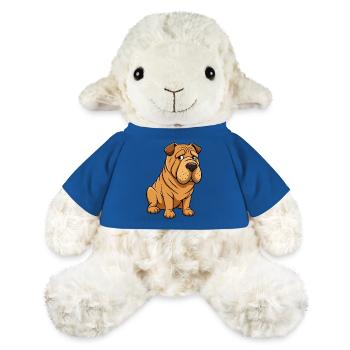 Worried Shar Pei Wrinkle Brow Artwork - MiniFeet® Sheep Annika - royal blue - Front