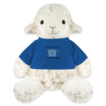 lustiges Strickzitat Ich zähle Garn - MiniFeet® Schaf Annika - Königsblau - Vorne