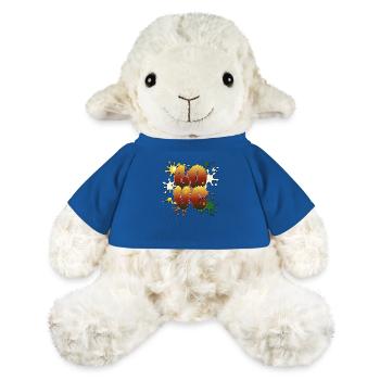 Amour paintball, graffiti de ballons avec éclaboussures - Mouton en peluche Annika MiniFeet® - bleu roi - Devant