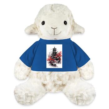 Bâtiment du guerrier samouraï du Japon - Mouton en peluche Annika MiniFeet® - bleu roi - Devant