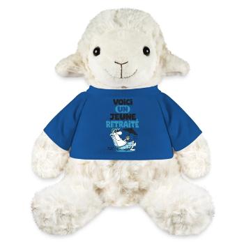 jeune retraité humour drôle retraite - Mouton en peluche Annika MiniFeet® - bleu roi - Devant