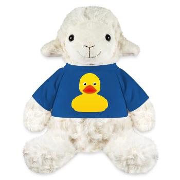 Pop art rétro en canard en caoutchouc jaune - Mouton en peluche Annika MiniFeet® - bleu roi - Devant