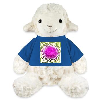 Chardon Fleur Abstrait - Mouton en peluche Annika MiniFeet® - bleu roi - Devant