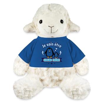 je vais être grand frère annonce grossesse - Mouton en peluche Annika MiniFeet® - bleu roi - Devant