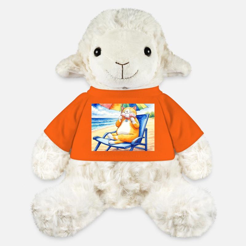 Katze am Strand mit Eiscreme - MiniFeet® Sheep Annika - golden orange