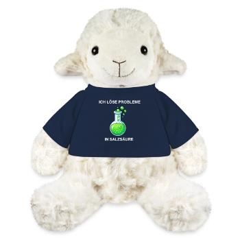 Chemie Erlenmeyerkolben lustiger Spruch Salzsäure - MiniFeet® Schaf Annika - French Navy - Vorne