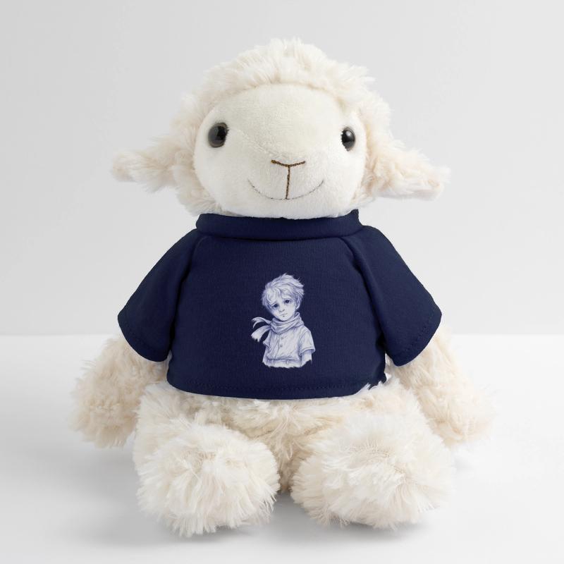 Blauer Bleistiftjunge mit Schal MiniFeet® Schaf Annika