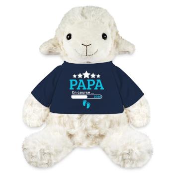 Annonce papa futur humour naissance - Mouton en peluche Annika MiniFeet® - bleu marine - Devant