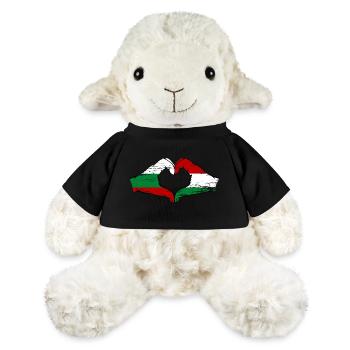 Bulgaria Hungary Flag Hands Heart Shape - MiniFeet® Sheep Annika - sun yellow - Front