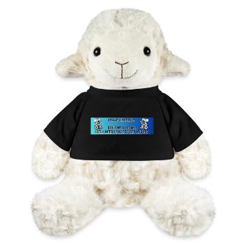 Bumper sticker of a wheelchair clown # - MiniFeet® Sheep Annika - sun yellow - Front
