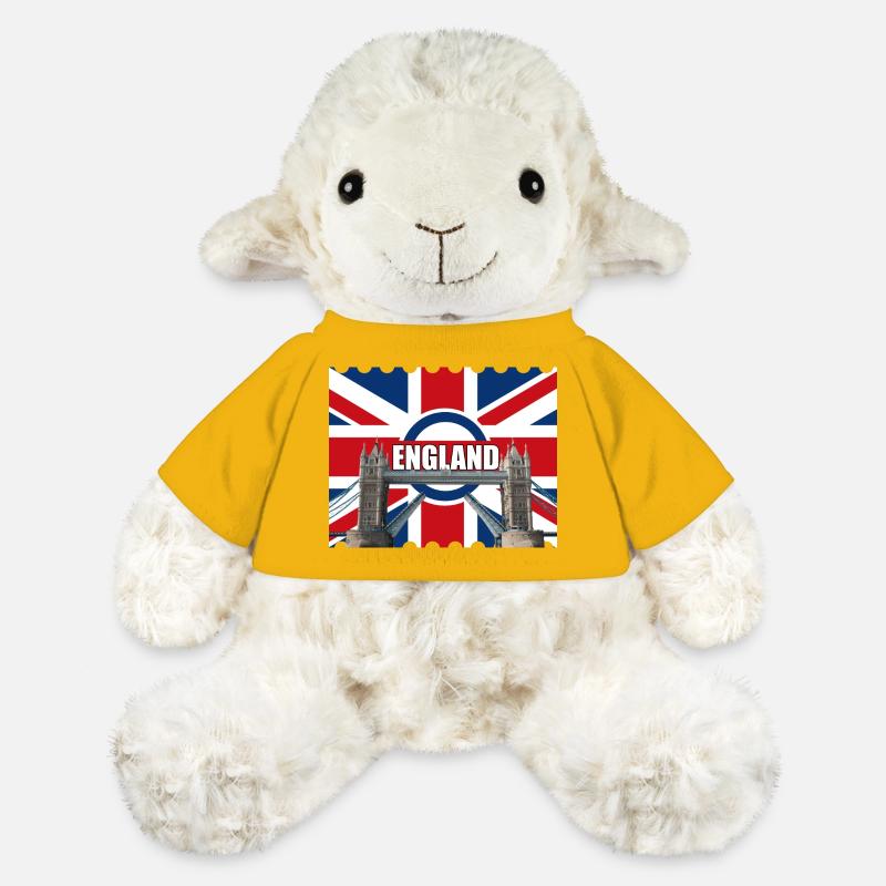 Drapeau de l’Angleterre Tower Bridge - Mouton en peluche Annika MiniFeet® - jaune soleil