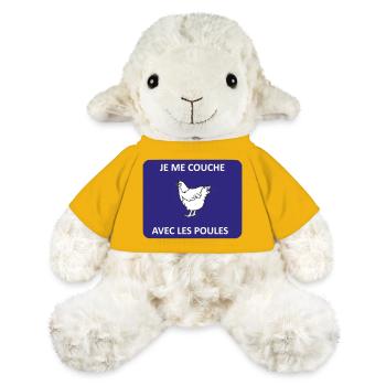 Je me couche avec les poules - Mouton en peluche Annika MiniFeet® - jaune soleil - Devant