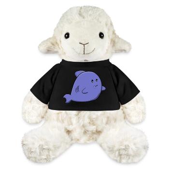 Mignon requin bleu adorable animal marinier Kawaii - Mouton en peluche Annika MiniFeet® - jaune soleil - Devant