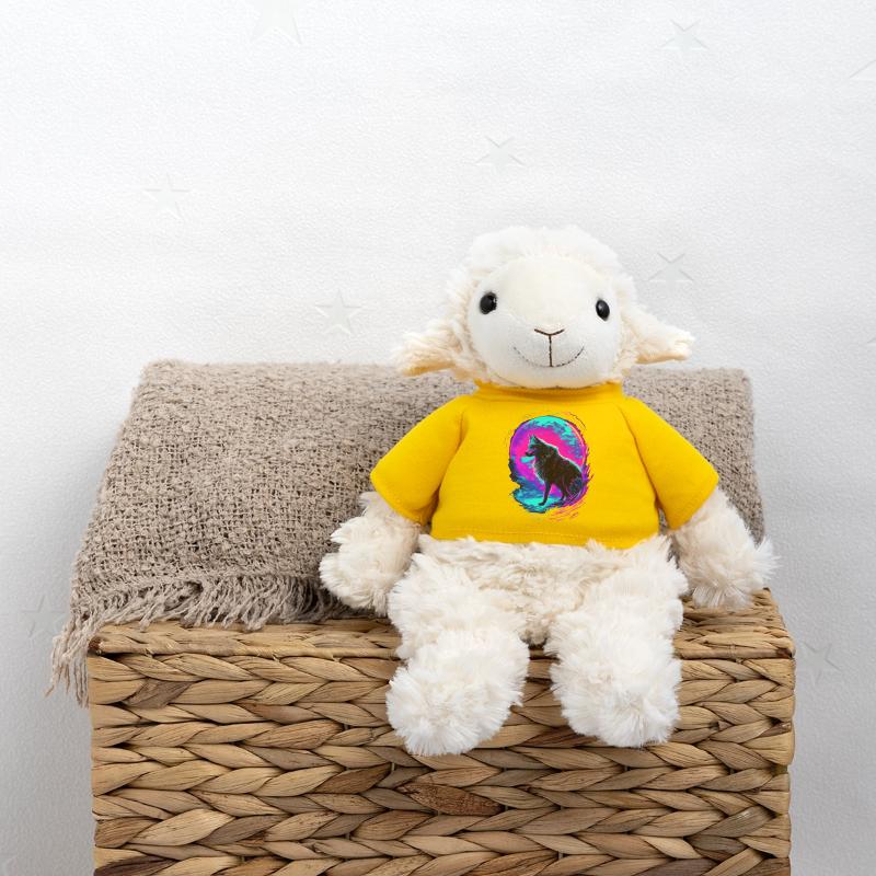 Wolf Neon Moon Synthwave Mouton en peluche Annika MiniFeet®