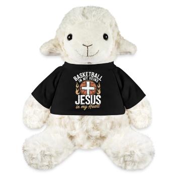 Basketball & Jesus – Conception de la croix sur le ballon - Mouton en peluche Annika MiniFeet® - jaune soleil - Devant