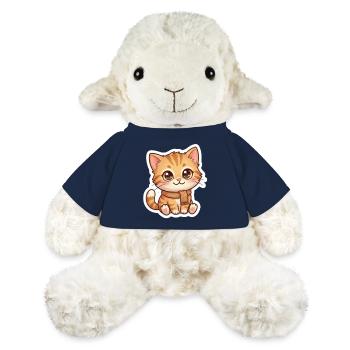 Chaton orange douillet en écharpe - Mouton en peluche Annika MiniFeet® - bleu marine - Devant