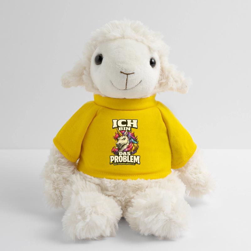 Ich bin das Problem Einhorn Spruch mit Glitzer MiniFeet® Schaf Annika
