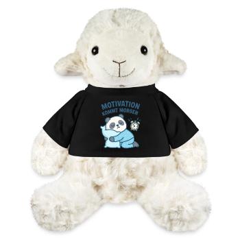 Panda câlin avec un dicton motivant - Mouton en peluche Annika MiniFeet® - jaune soleil - Devant