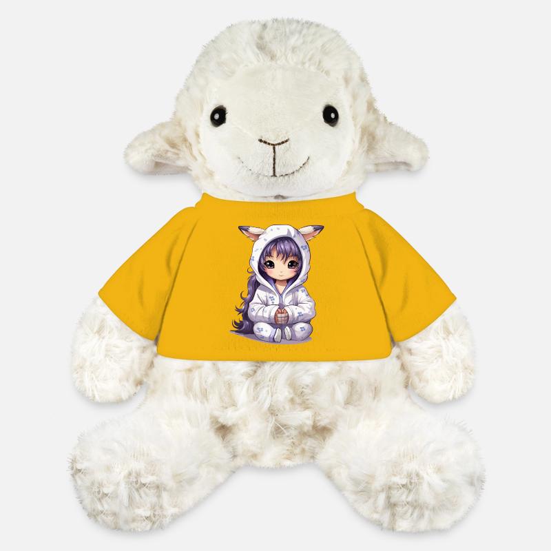 Style sweat à capuche Chibi Bunny - Mouton en peluche Annika MiniFeet® - jaune soleil