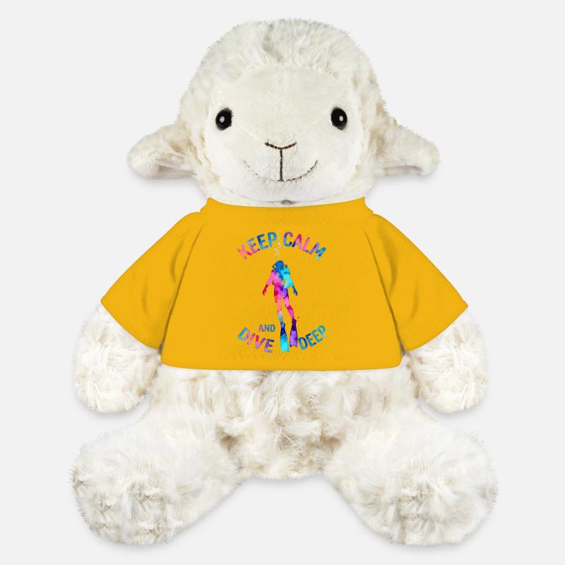 Keep Calm Dive Deep Bunter Taucher - MiniFeet® Schaf Annika - Sonnengelb