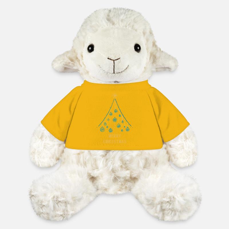 Joyeux Noël - Conception d’arbre de Noël. - Mouton en peluche Annika MiniFeet® - jaune soleil