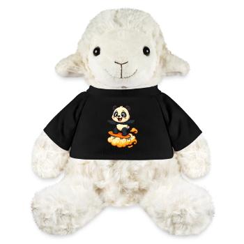 Panda Surfer dessin animé Design - Mouton en peluche Annika MiniFeet® - jaune soleil - Devant