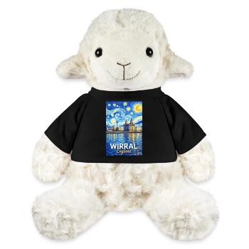 La silhouette de l’Angleterre du Wirral dans le ciel étoilé - Mouton en peluche Annika MiniFeet® - jaune soleil - Devant