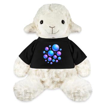 Bulles irisées, couleurs néon - Mouton en peluche Annika MiniFeet® - jaune soleil - Devant