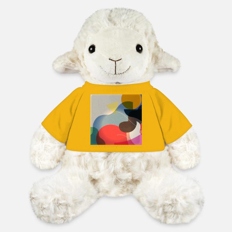 Composition de formes de couleurs abstraites - Mouton en peluche Annika MiniFeet® - jaune soleil