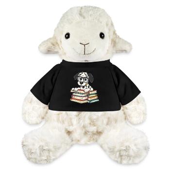 Mignon livre de lecture de chien dalmatien avec lunettes - Mouton en peluche Annika MiniFeet® - jaune soleil - Devant