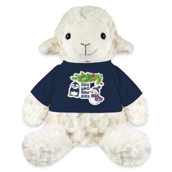 Noël Humoristique Pingouin et Bonhomme de neige - Mouton en peluche Annika MiniFeet® - bleu marine - Devant