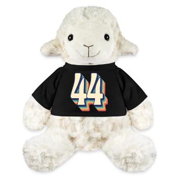 T-Shirt rétro Vintage numéro 44 quarante-quatre - Mouton en peluche Annika MiniFeet® - jaune soleil - Devant
