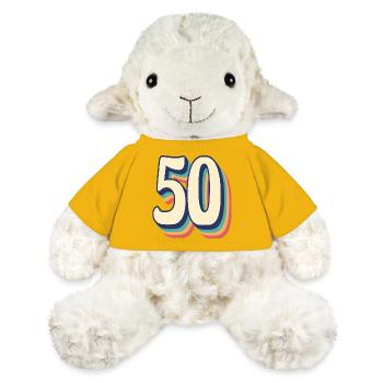 Vintage Retro T-Shirt Nummer 50 Fify - MiniFeet® Schaf Annika - Sonnengelb - Vorne